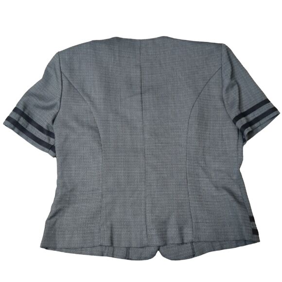 Vintage Jennifer Jeffries Gray Suit Jacket Blazer Size 10 Short Sleeve Dickey - Picture 7 of 7